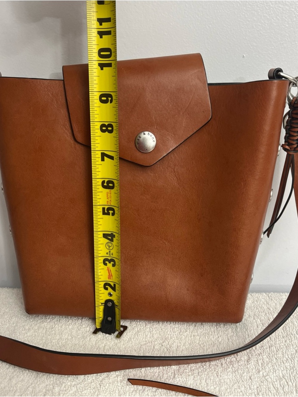 Rag & Bone Atlas Bucket Tan Leather Bag - Picture 14 of 16